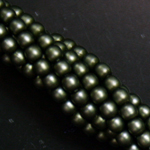 Czech glass pearls, 2mm Russian Green Satin, 85942