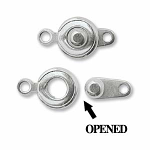 10 Ball Socket 9mm Clasps -Bright SILVER Plate