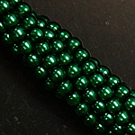 Czech glass pearls, 2mm Emerald 70455