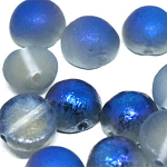 10x6mm-Etch Blue Flare -10 beads