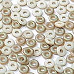 O-Bead 2x4mm size 1.3mm hole, Chalk White Celsian Matted, 03000-22571