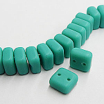 CheXX, 6x6mm, two-hole, MATT Turquoise-Green, CZXX63120-84110