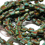 Turq Dk. Travertin apx 30 beads